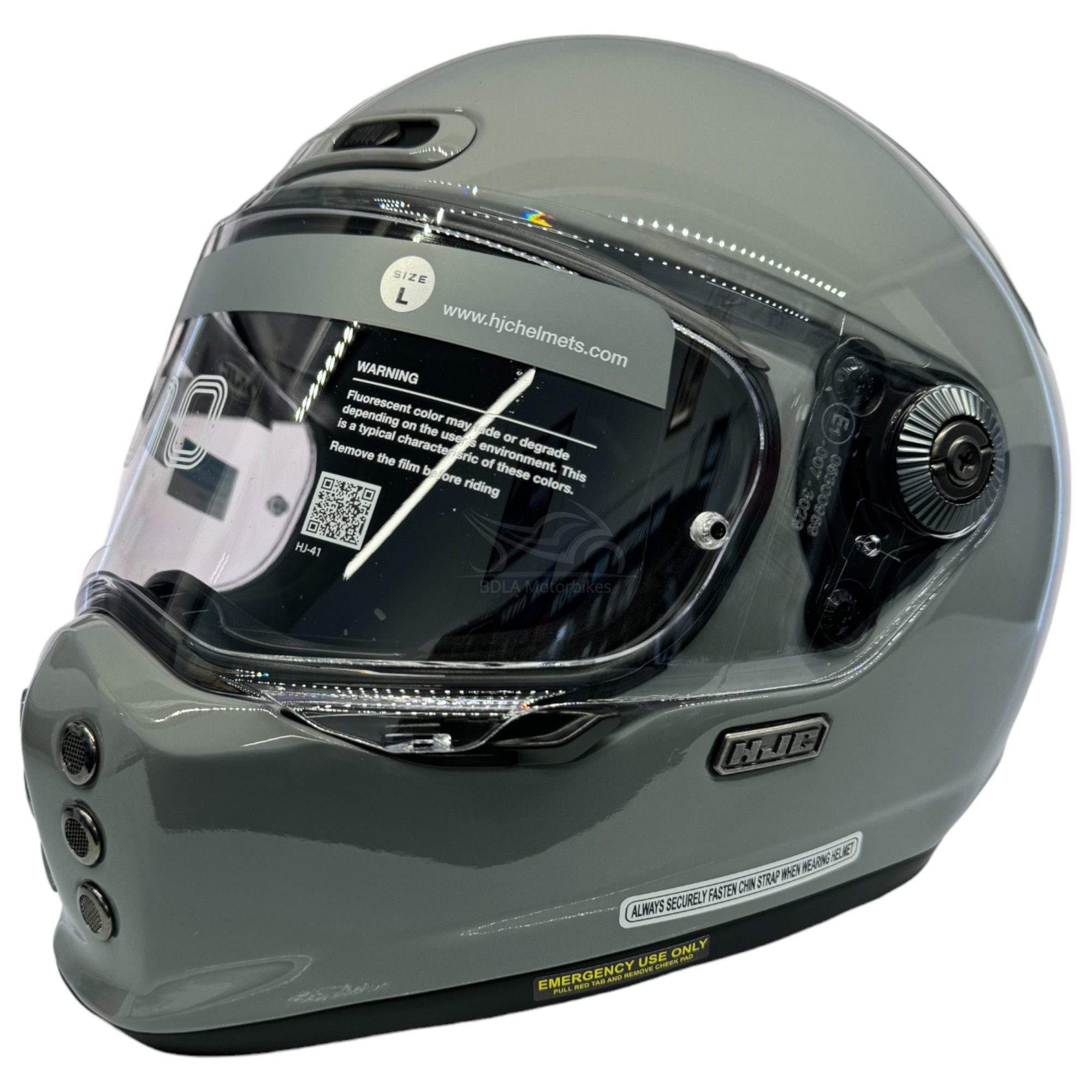 HJC V10 Plain Vintage Motorcycle Helmet Nardy Grey 3