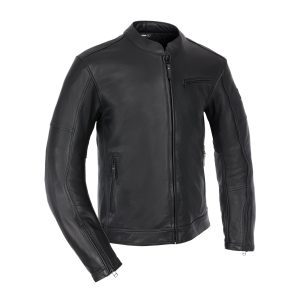 Oxford Henlow Leather Mens Motorcycle Jacket Black 1