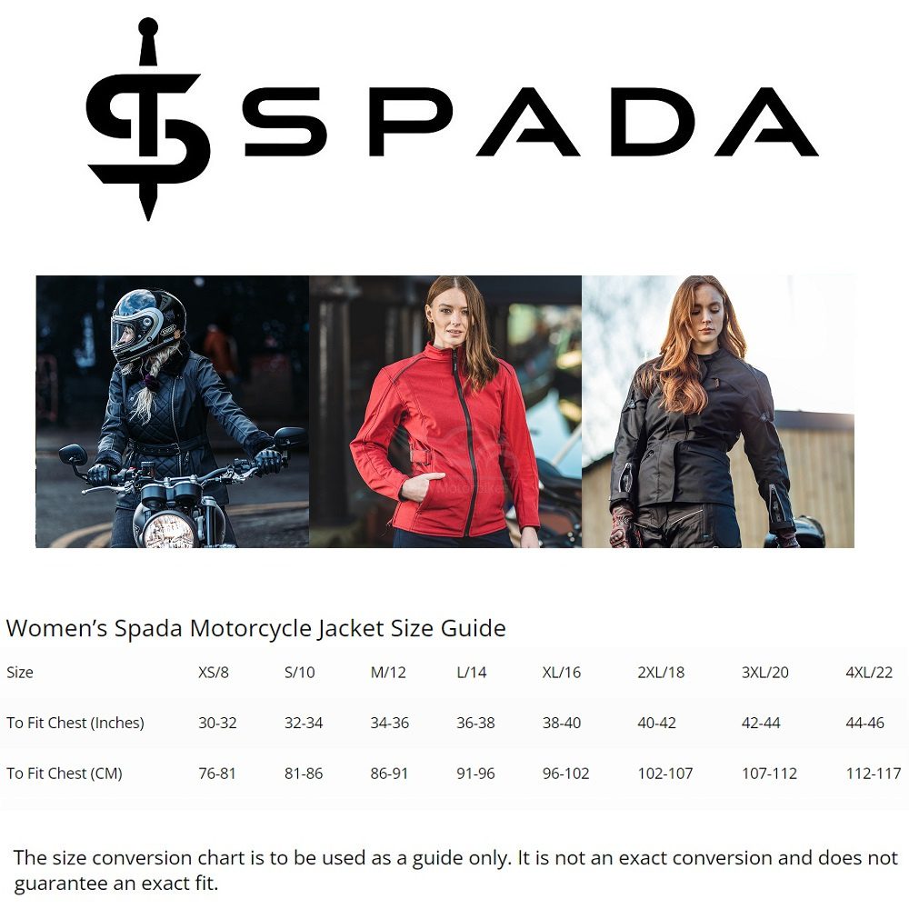 Spada Women's Motorcycle Jacket Size Guide