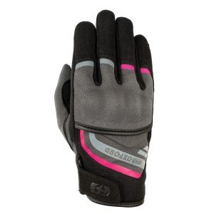 Oxford Dakar 1.0 Ladies Motorcycle Gloves Charcoal Pink 1