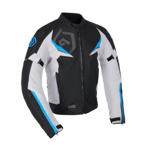 ARMR Eyoshi 3.0 Mens Motorcycle Jacket Black Light Grey Blue 1