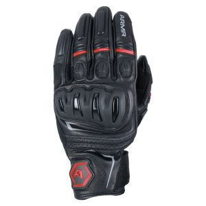 ARMR Moto Raiden 3.0 Mens Leather Motorcycle Gloves Black Red 1