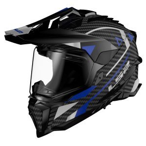 LS2 MX701 Explorer Carbon Adventure Motorcycle Helmet Blue 1