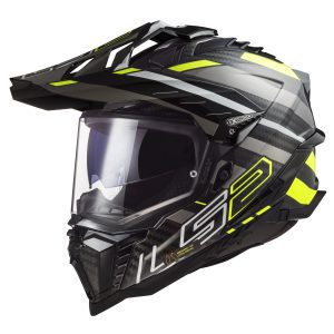 LS2 MX701 Explorer Carbon Edge Motorcycle Helmet Black Yellow 1