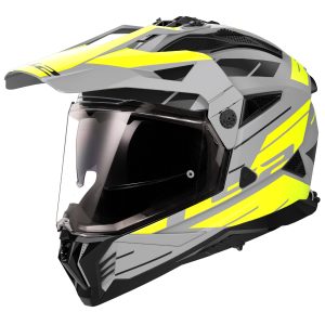 LS2 MX702 Pioneer II Namib Motorcycle Helmet Grey Yellow 1