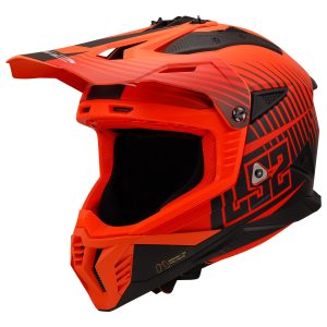 LS2 MX708 Fast II Duck Motorcycle Helmet Orange Red 1