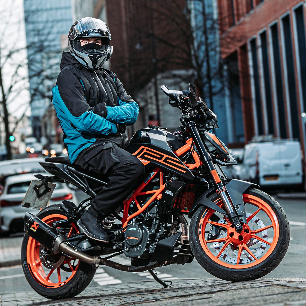 Spada Tino Motorcycle Jacket Black Coral Lifestyle 1