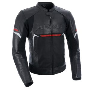 ARMR Raiden 3.0 Leather Motorcycle Jacket Black Red 1