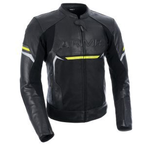 ARMR Raiden 3.0 Leather Motorcycle Jacket Black Yellow 1