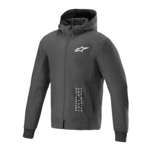 Alpinestars Radium Tech Motorcycle Hoodie – Black/Silver Alpinestars Radium Tech Mens Motorcycle Hoodie Black Silver 1