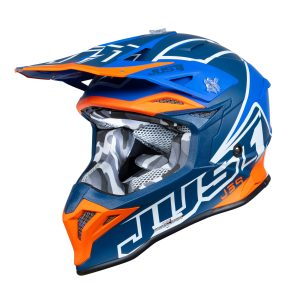 Just1 J39 Thruster Motocross Helmet White Orange Blue 1