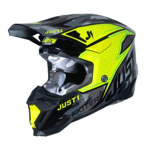 Just1 J40 Shooter Motorcycle Helmet – Camo/Yellow/Black Just1 J40 Shooter Motocross Helmet Camo Yellow Black 1