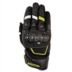 Oxford RP-4S 3.0 Mens Motorcycle Gloves Black White Yellow 1