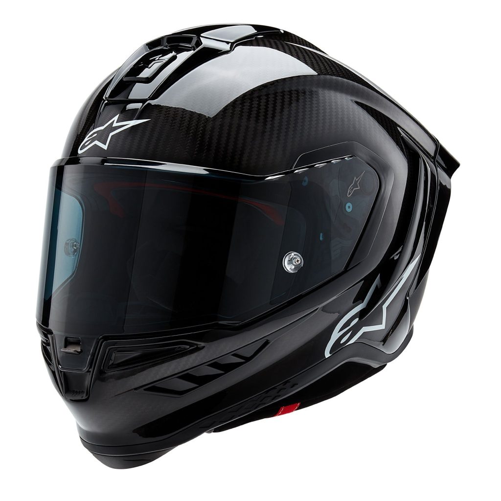 Alpinestars Supertech R10 Plain Motorcycle Helmet Black Carbon Lifestyle 2
