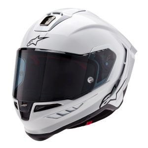 Alpinestars Supertech R10 Plain Motorcycle Helmet White 1