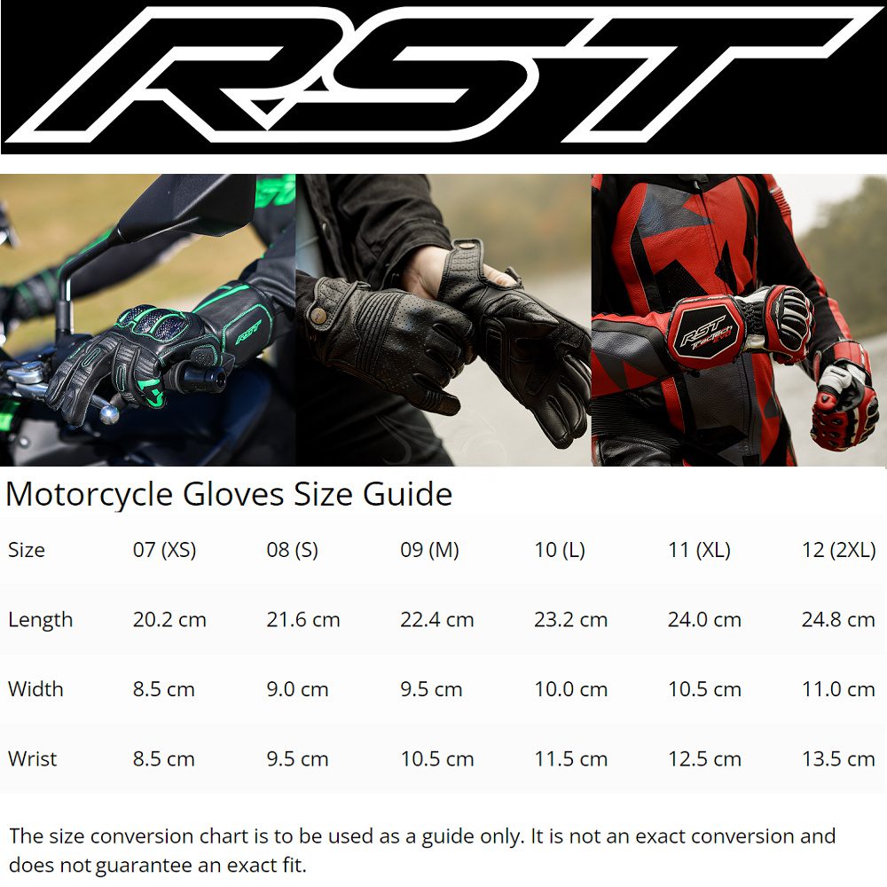 RST Mens Motorcycle Gloves Size Guide