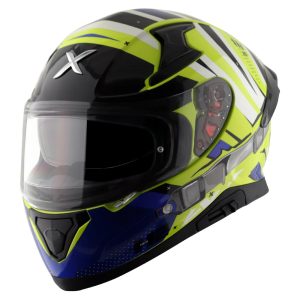Axor Apex Hex-2 Motorcycle Helmet – Yellow/Blue Axor Apex Hex-2 Motorcycle Helmet Yellow Blue 1