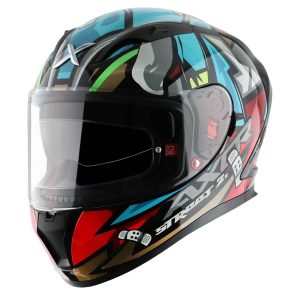 Axor Street Bobby Motorcycle Helmet – Black/Blue Axor Street Bobby Motorcycle Helmet Black Blue 1