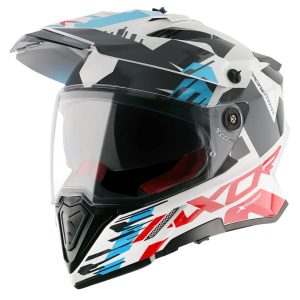 Axor X-Cross X1 Motorcycle Helmet – White/Red Axor X-Cross X1 Motorcycle Helmet White Red 1