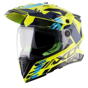 Axor X-Cross X1 Motorcycle Helmet – Yellow/Blue Axor X-Cross X1 Motorcycle Helmet Yellow Blue 1