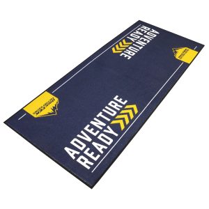BikeTek Adventure Series Garage Motorcycle Mat – Blue/Yellow Biketek Adventure Series Motorcycle Garage Mat Blue Yellow GRGMAT111 1