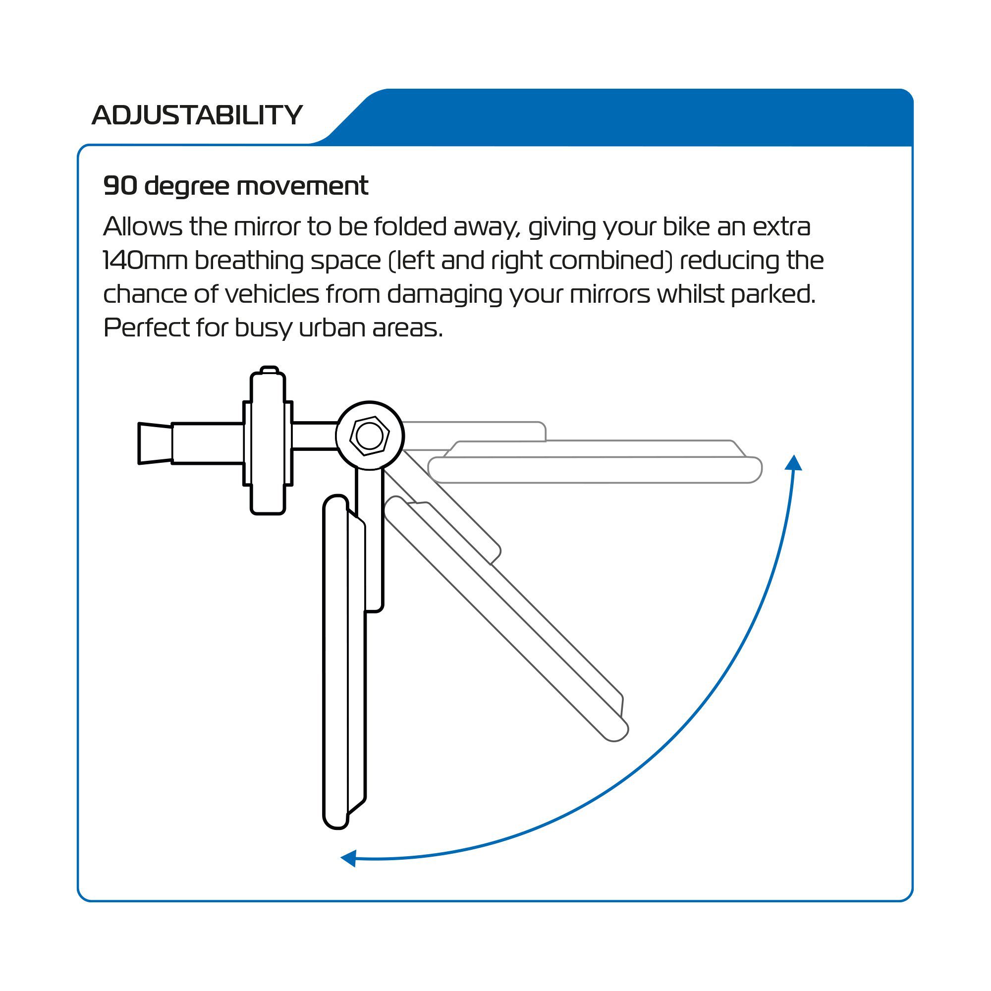 Oxford Fold Away Motorcycle Bar End Mirrors Black OX514 2