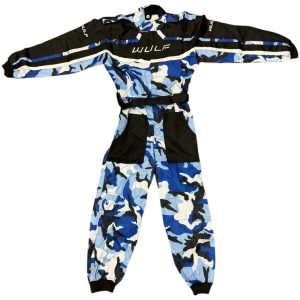 Wulfsport Cub Camo Motorcycle Race Suit – Blue Wulfsport Cub Kids Race Suit Camo Blue 1