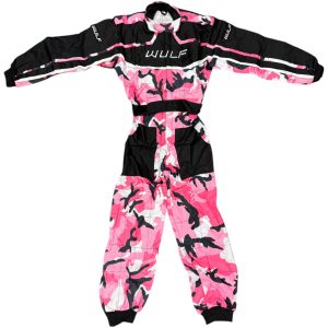 Wulfsport Cub Camo Motorcycle Race Suit – Pink Wulfsport Cub Kids Race Suit Camo Pink 1