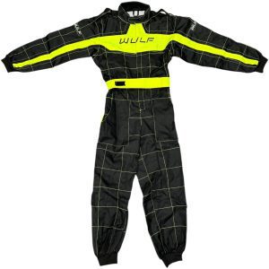 Wulfsport Cub Plain Motorcycle Race Suit – Black/Yellow Wulfsport Cub Kids Race Suit Plain Black Yellow 1