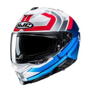 HJC I71 Viz Motorcycle Helmet White Red Blue 1