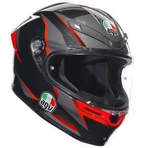 AGV K6-S Slashcut Motorcycle Helmet Black Grey Red 1