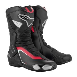 Alpinestars SMX-6 v3 Motorcycle Boots Black Silver Red 1