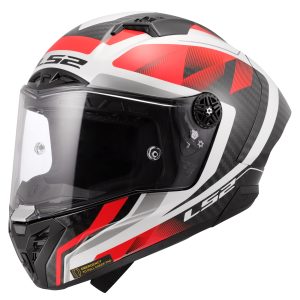 LS2 FF805 Thunder GP Aero Raute Motorcycle Helmet White Red 1