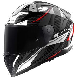 LS2 FF811 Vector II Carbon Savage Helmet White Red Grey 1