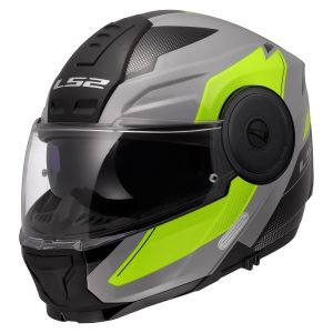 LS2 FF902 Scope II Duria Motorcycle Helmet Grey Yellow 1