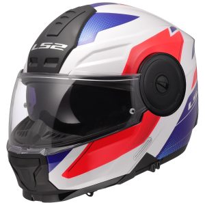 LS2 FF902 Scope II Duria Motorcycle Helmet White Blue Red 1