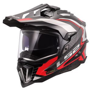 LS2 MX701 Explorer Carbon Frontier II Motorcycle Helmet Red 1