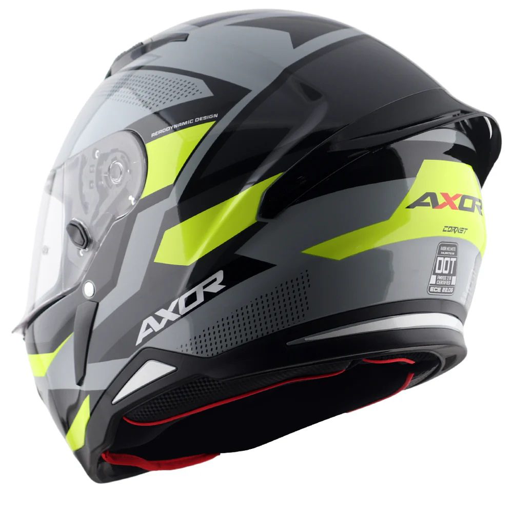 Axor Hunter Cornet Motorcycle Helmet Black Yellow 4