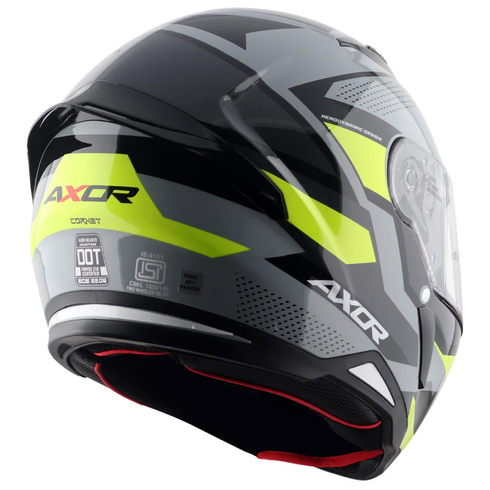 Axor Hunter Cornet Motorcycle Helmet Black Yellow 6