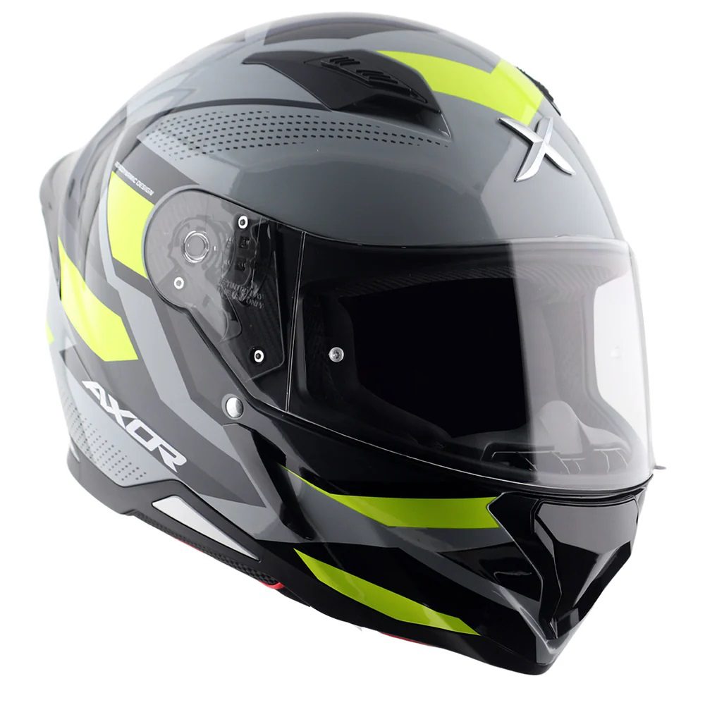 Axor Hunter Cornet Motorcycle Helmet Black Yellow 8