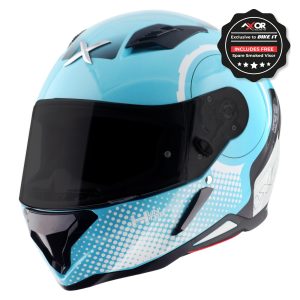 Axor Hunter Spear Motorcycle Helmet Blue White 1