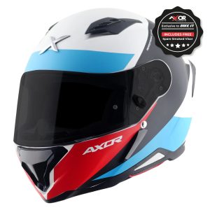 Axor Hunter Turbo Motorcycle Helmet White Red 1