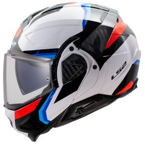 LS2 FF910 Advant II Triple Motorcycle Helmet White Blue Red 1