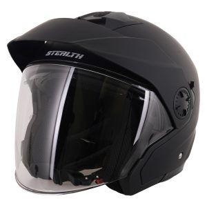 Stealth Metro Plain Motorcycle Helmet Matt Black 1