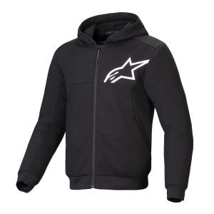Alpinestars Chrome v2 Sports Motorcycle Hoodie – Black/White Alpinestars Chrome v2 Sport Motorcycle Hoodie Black White 1