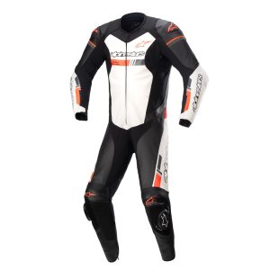 Alpinestars GP Force Chaser Motorcycle Leather Suit – Black/White Alpinestars GP Force Chaser Leather Motorcycle Suit black-White-Red-Fluo 1
