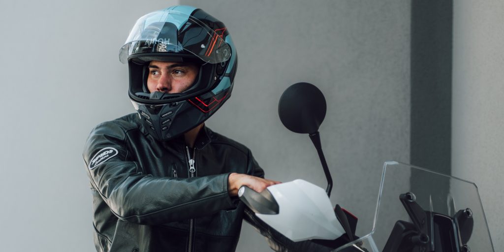 Connor Dunk in Airoh motorcycle helmet