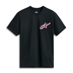 Alpinestars Attrition Performance Motorcycle T-Shirt – Black Alpinestars Attrition motorcycle performance Tee Black Pink 1