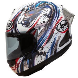 Arai RX-7V Evo Kiyonari Trico RepArai RX-7V Evo Kiyonari Trico Replica Motorcycle Helmet 1lica Motorcycle Helmet 1