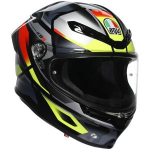 AGV K6-S Erazer Motorcycle Helmet Black Red Yellow Fluo 1